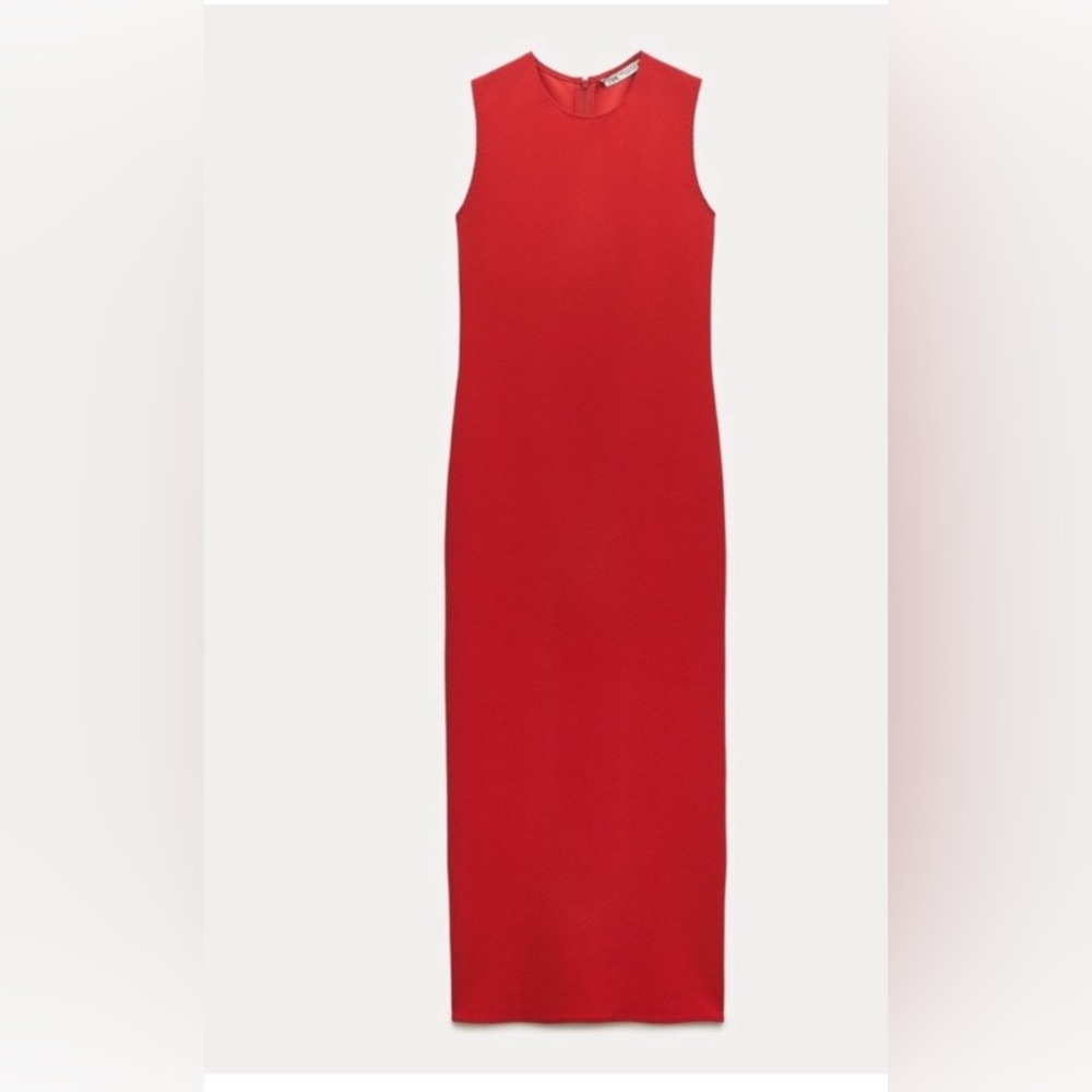 NWT Zara Red Midi Dress - Picture 4 of 11